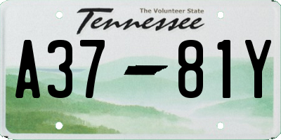 TN license plate A3781Y