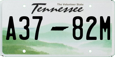 TN license plate A3782M