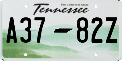 TN license plate A3782Z