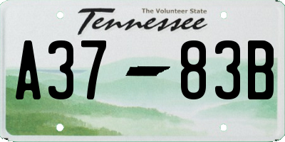 TN license plate A3783B