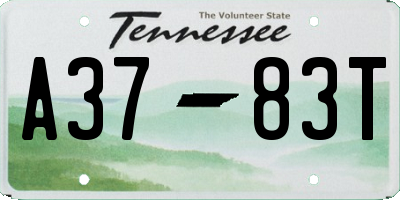 TN license plate A3783T