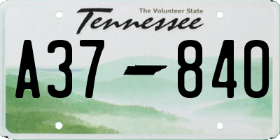 TN license plate A3784O
