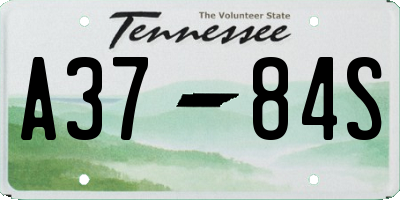 TN license plate A3784S