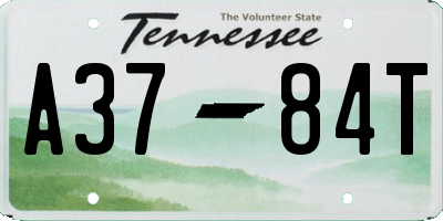 TN license plate A3784T