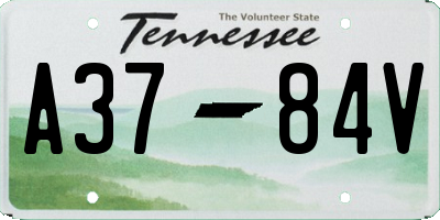 TN license plate A3784V