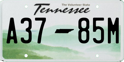 TN license plate A3785M