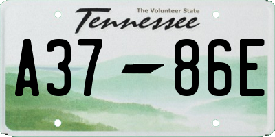 TN license plate A3786E