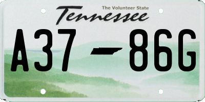 TN license plate A3786G