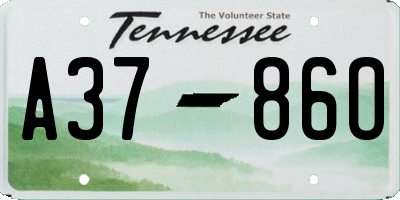 TN license plate A3786O