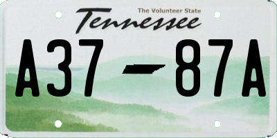 TN license plate A3787A