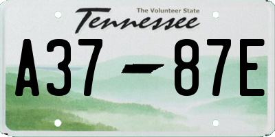 TN license plate A3787E