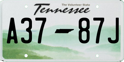 TN license plate A3787J