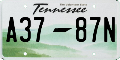 TN license plate A3787N