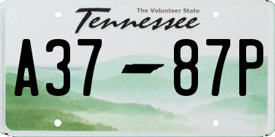 TN license plate A3787P