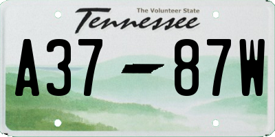 TN license plate A3787W