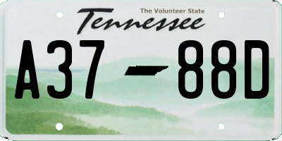 TN license plate A3788D