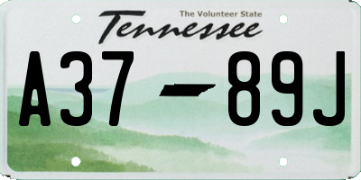 TN license plate A3789J