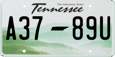 TN license plate A3789U