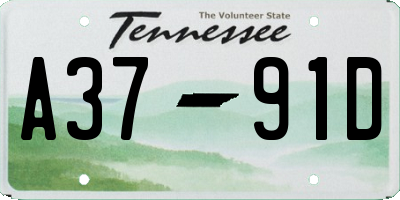 TN license plate A3791D