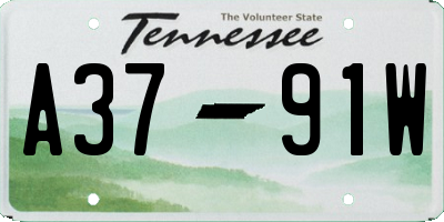 TN license plate A3791W
