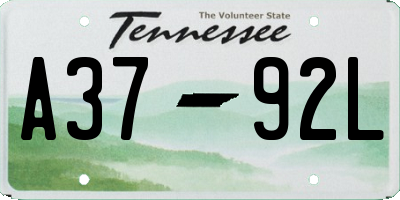 TN license plate A3792L