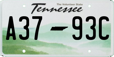 TN license plate A3793C