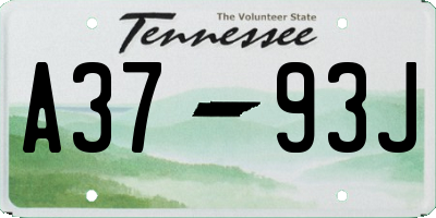 TN license plate A3793J