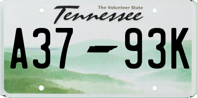 TN license plate A3793K