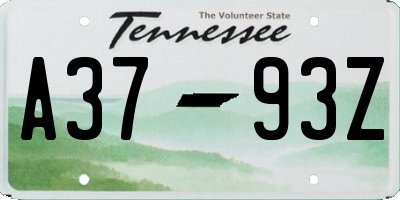 TN license plate A3793Z