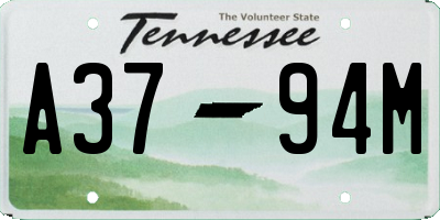 TN license plate A3794M