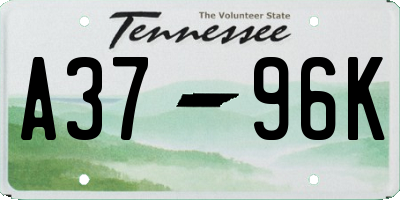 TN license plate A3796K