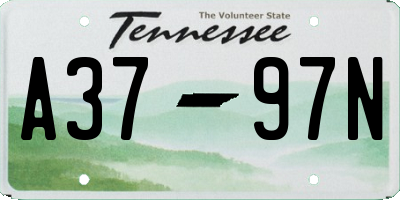 TN license plate A3797N