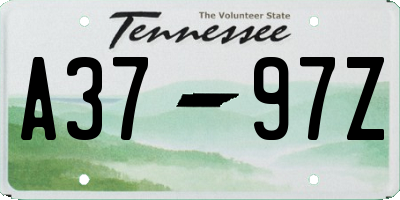 TN license plate A3797Z
