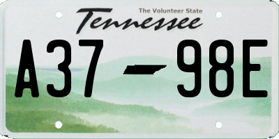 TN license plate A3798E