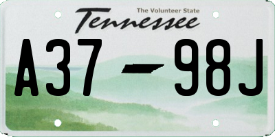 TN license plate A3798J