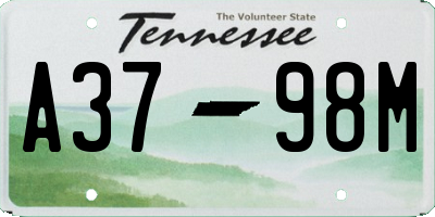 TN license plate A3798M