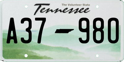TN license plate A3798O
