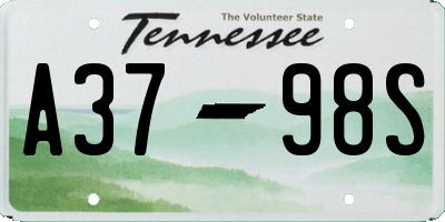 TN license plate A3798S
