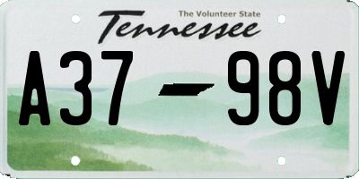 TN license plate A3798V