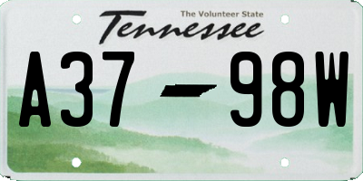 TN license plate A3798W