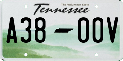 TN license plate A3800V