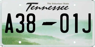 TN license plate A3801J