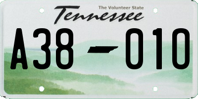 TN license plate A3801O