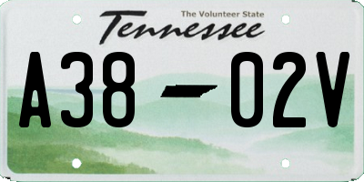 TN license plate A3802V