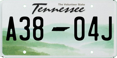 TN license plate A3804J