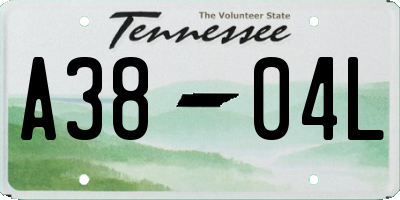 TN license plate A3804L