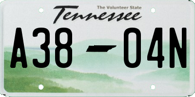 TN license plate A3804N