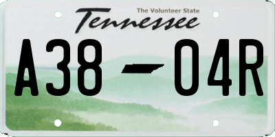 TN license plate A3804R