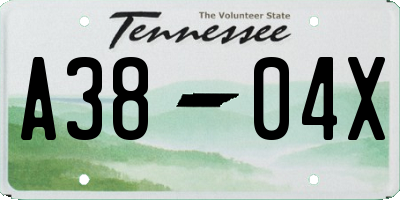 TN license plate A3804X