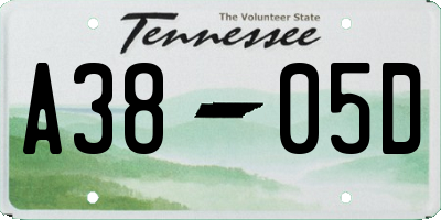 TN license plate A3805D